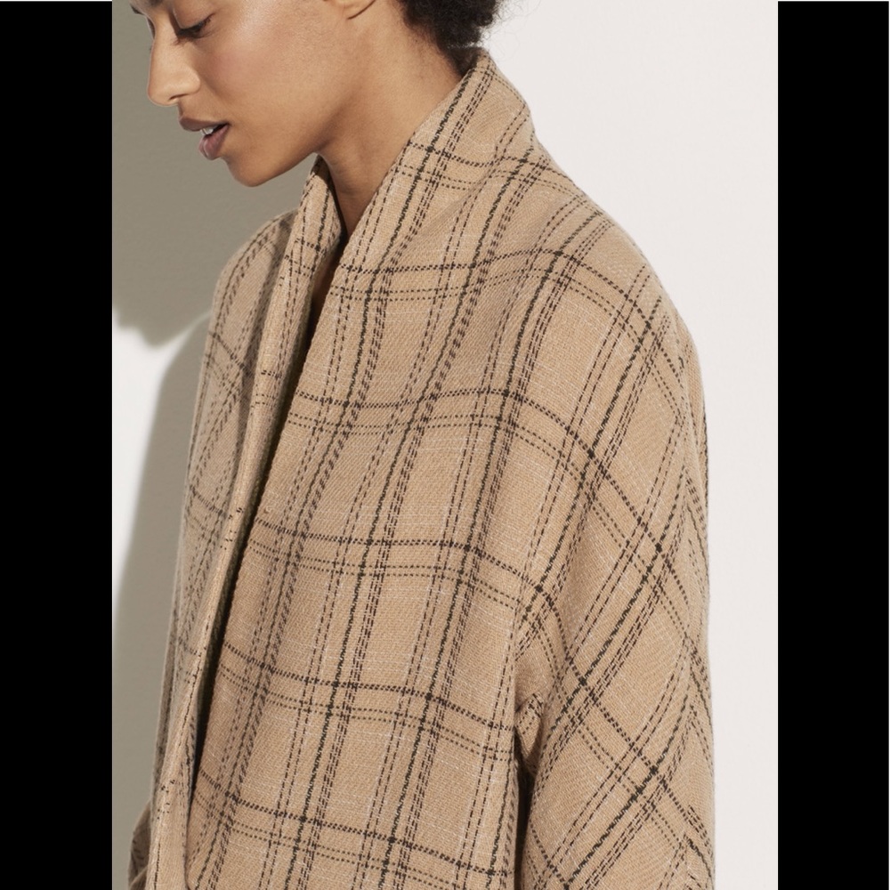 Vince Plaid Wool Blend Coat - Picture 4 of 10
